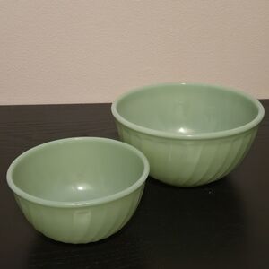 Fire King Jadeite Swirl Nesting Mixing Bowls